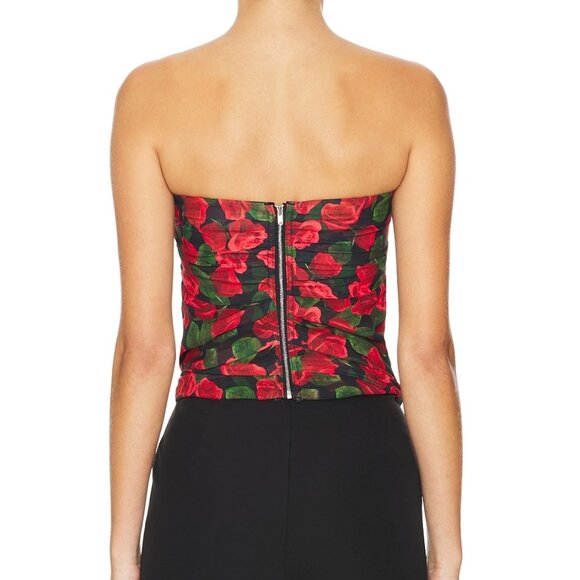 NWT FOR LOVE AND LEMONS ABBY STRAPLESS ROSE PRINT CORSET TOP SIZE S - Picture 3 of 11